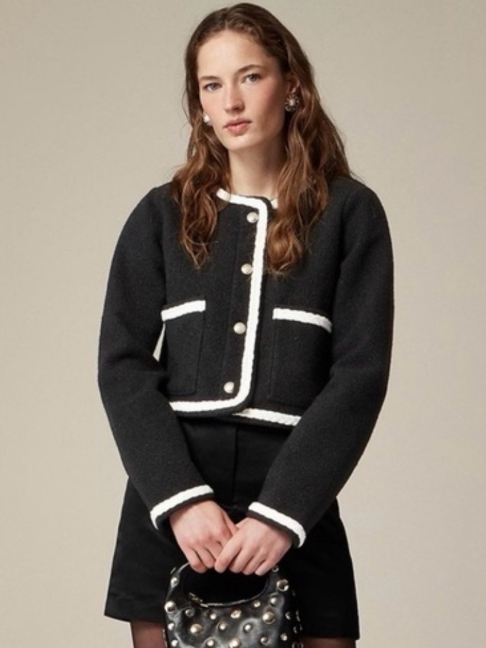 NWT J Crew Cropped Boucle Yarn Lady Jacket